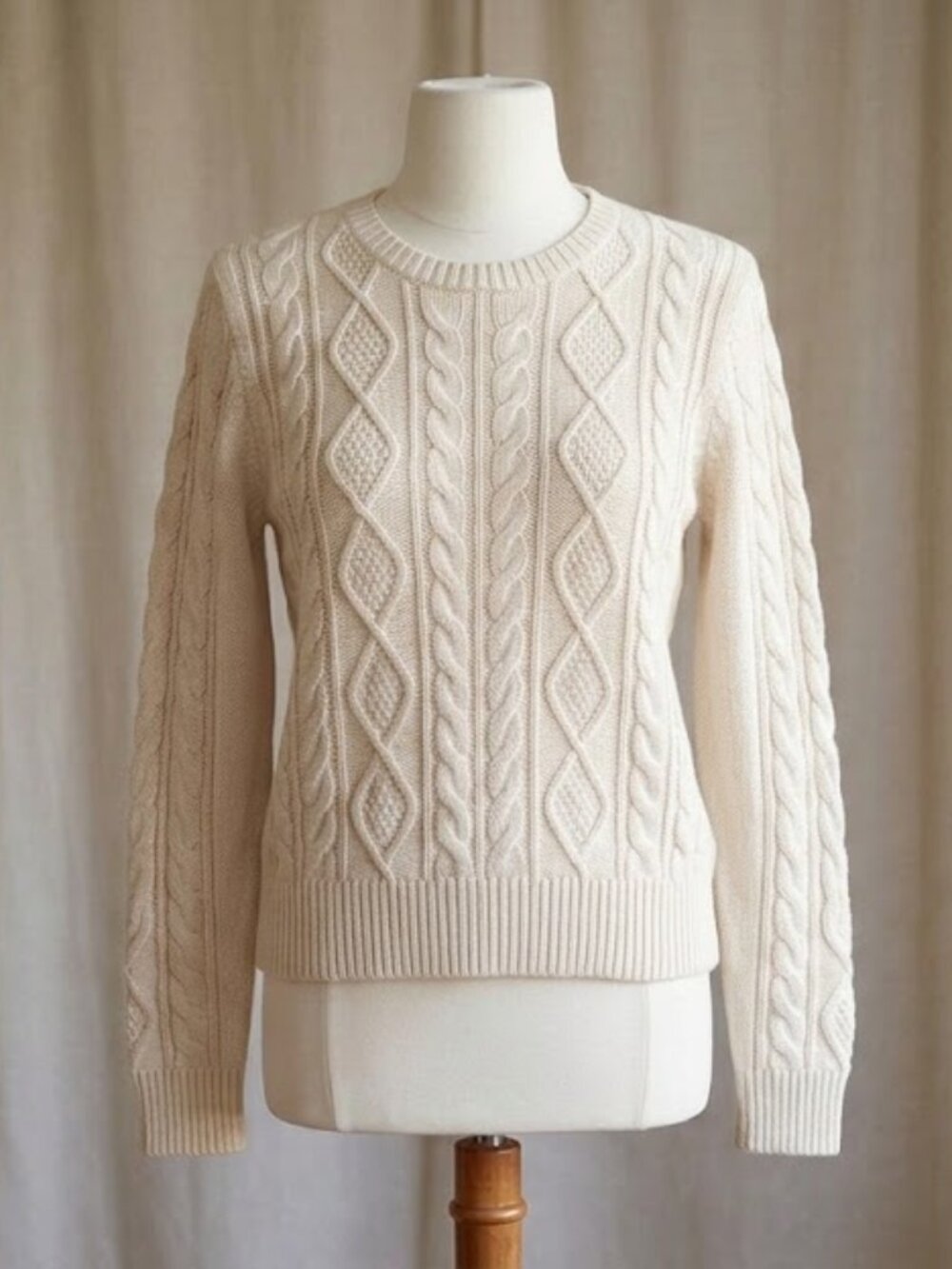 Peruvian Connection 100% Pima Cotton Cable Knit Crewneck Sweater M NWT